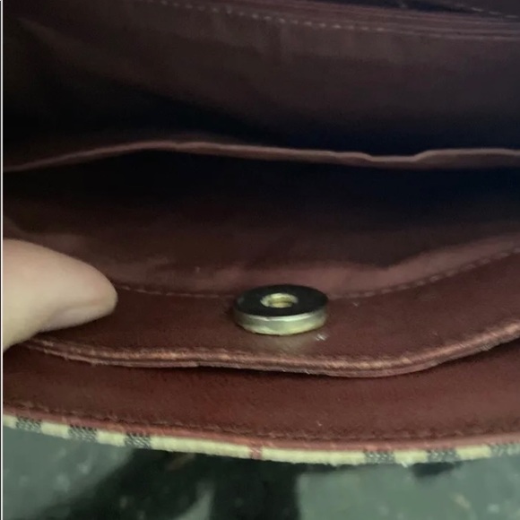 Authentic BURBERRY Nova Check Canvas Leather Shoulder Tote Bag Beige Burgundy - Picture 7 of 11